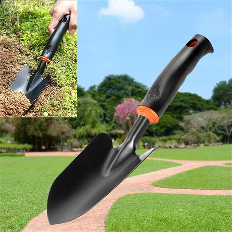 Garden Shovel Hand Shovel Soft Rubberized Non-Slip Handle use for Transplanting, Weeding, Moving and Smoothing, and  Digging Planting -Garden Spade