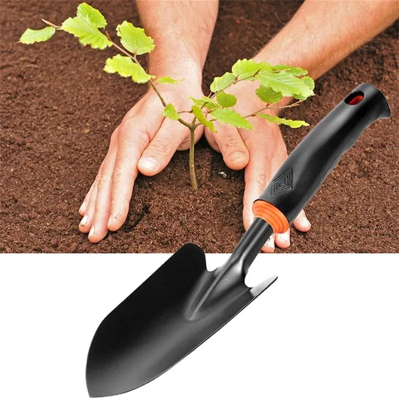 Garden Shovel Hand Shovel Soft Rubberized Non-Slip Handle use for Transplanting, Weeding, Moving and Smoothing, and  Digging Planting -Garden Spade