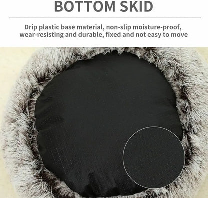 Soft Plush Hide Away Pet Bed with Cover Round -Cat or Dog Bed A Great Sleeping Nest Cave for Small Dogs